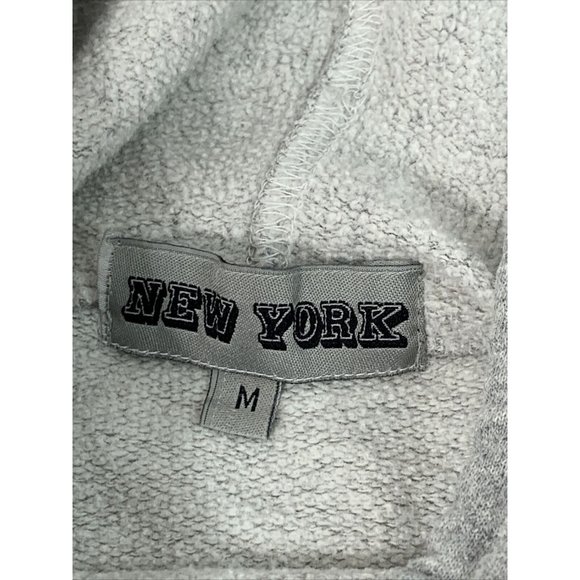 NYC spell out sweatshirt hoodie Gray Adult Med lightweight - Picture 4 of 5